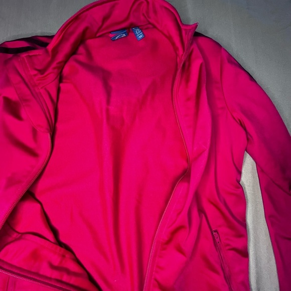 adidas Kids Pink Pea Coat with Black Stripes - Picture 8 of 8